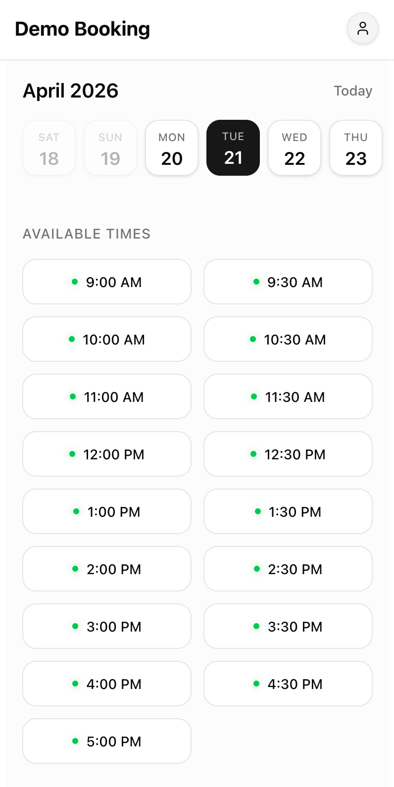Reservations preview